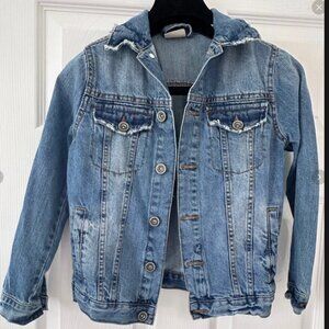 Unisex Kids Zara Casual Fall Buttoned Denim Blue Jacket Size 7